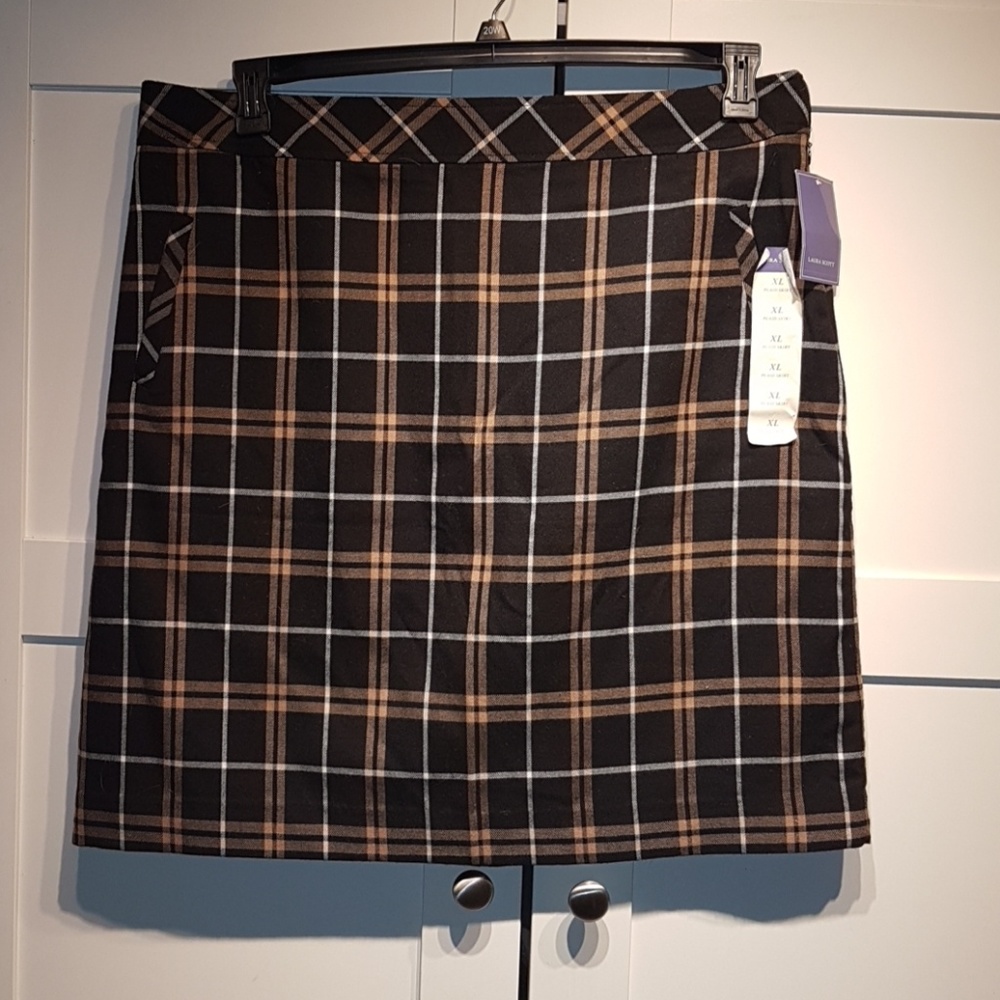 Black plaid midi